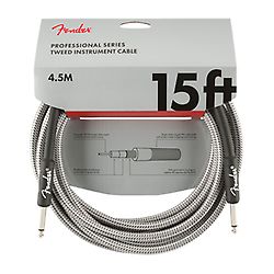 Cable de instrumento Fender Serie Profesional, 4,5 m, Blanco Tweed