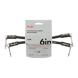 Fender Professional Series Instrument Cable, 15cm, Black (2-Pack)
