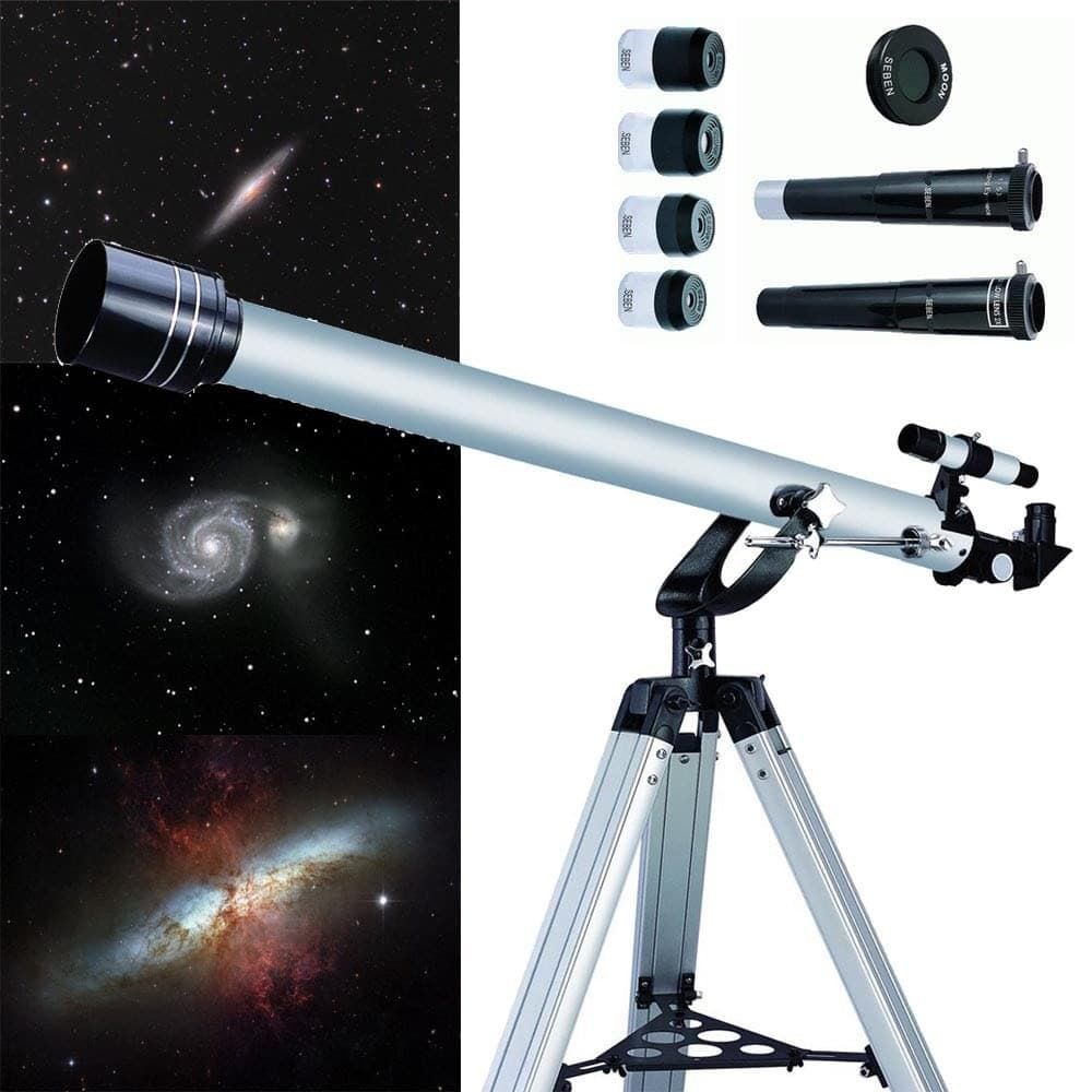 Beginner Refractor Telescope 60/900 with 4 Eyepieces + Lenses + Filter + Azimuthal Mount + Tripod...