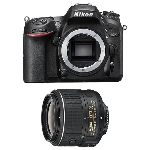Appareil photo reflex numérique Nikon D7200 24 mégapixels avec objectif AF-P DX NIKKOR 18-55 mm f/3,5-5,6 G VR