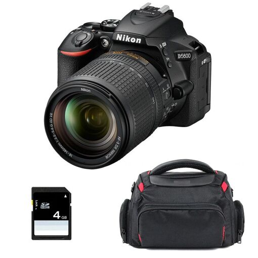 Cámaras digitales Nikon D5600 con objetivo AF-S DX 18-140mm y accesorios