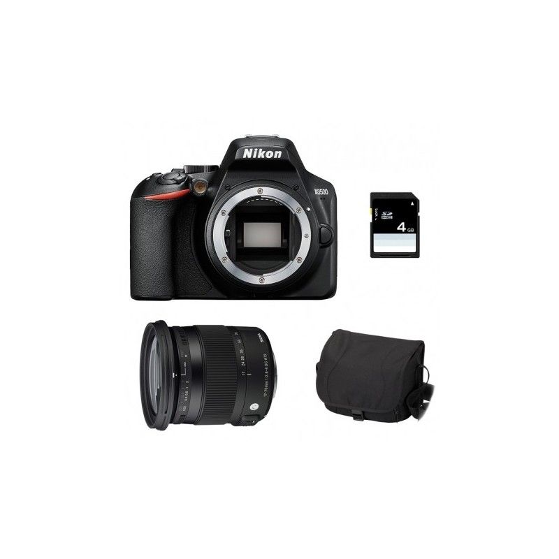 Nikon D3500 DSLR Camera + Sigma 18-200mm Lens + Bag + SD Card 4GB