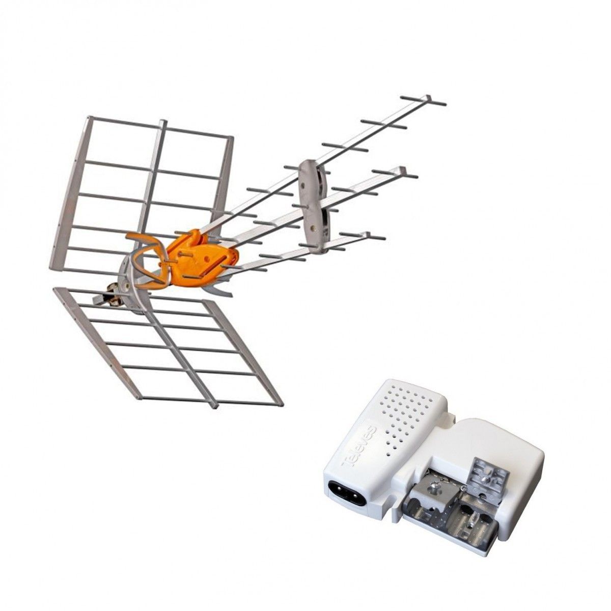 Televes Dat Boss Intelligent UHF Antenna LTE700 (C.21 - C.48) with Rateau + 24V Power Supply