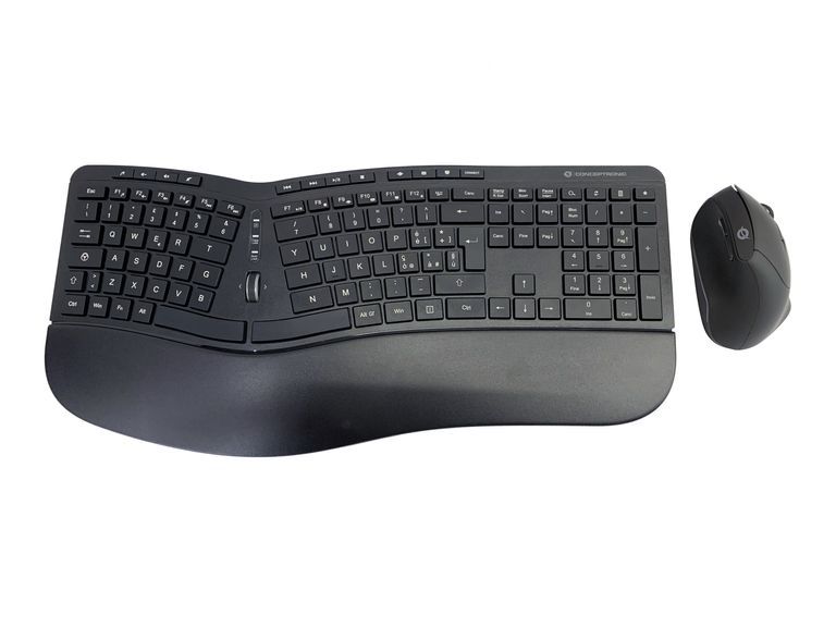 Conceptronic Wireless Keyboard and Mouse Set, Italian Black