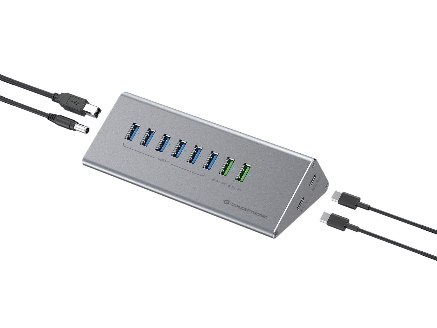 Conceptronic HUBBIES18G USB 3.2 Gen 1 Hub & Adapter