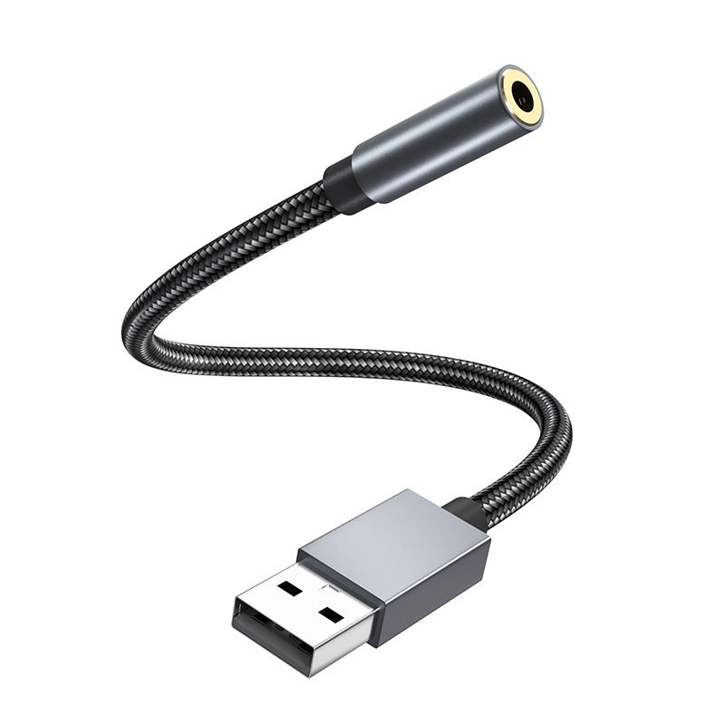 Adaptateur audio USB-A vers prise jack 3,5 mm - Gris