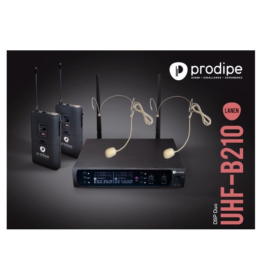 Casque audio sans fil Prodipe B210 DSP Duo - 2 micros serre-tête