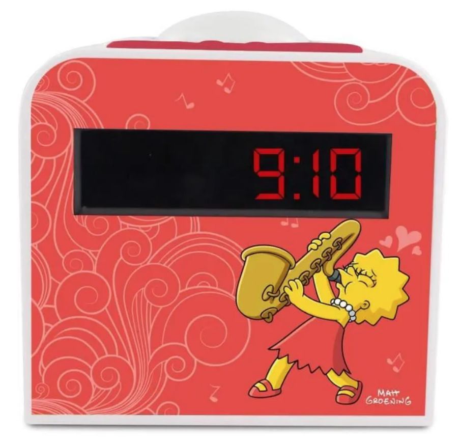 Radio despertador para niños Lisa Simpson - rojo y blanco