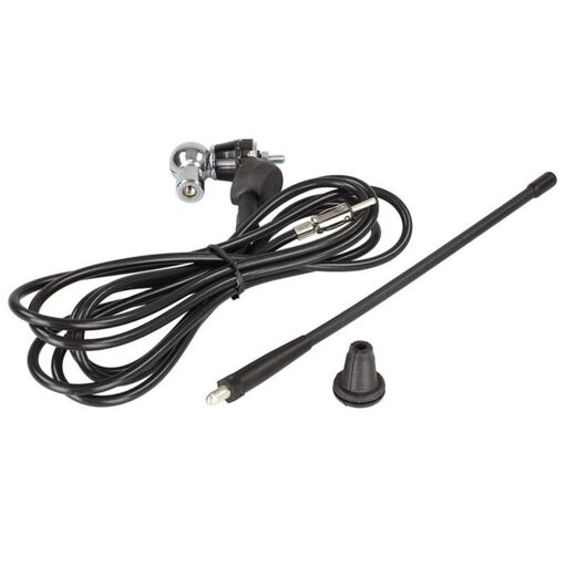 Antenne de toit ADNAuto universelle AM FM DAB+ DIN M (tige en caoutchouc noir, 0 à 180° d'inclinaison, longueur 25 cm)