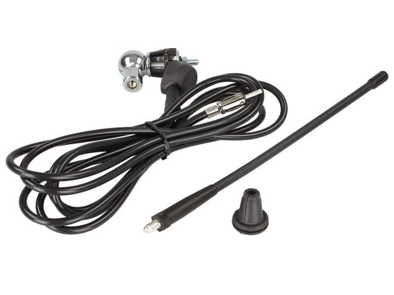 ADNAuto Universal Roof Antenna AMFM DAB+ DIN M (25cm Black Rubber Rod, 0-180° Tilt)