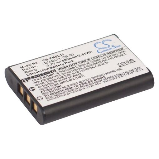 Nikon Li-ion Battery DB-L70, 3.7V 680mAh/2.5Wh for Sanyo Xacti DMX-E10, VPC-E10