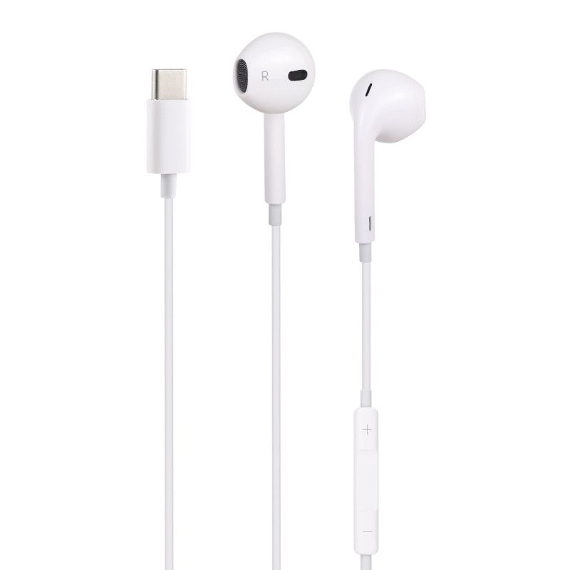 Wewoo USB-C / Type-C Earphone with Microphone, 1.2m, for Huawei, Xiaomi and other USB-C / Type-C Smartphones (White)