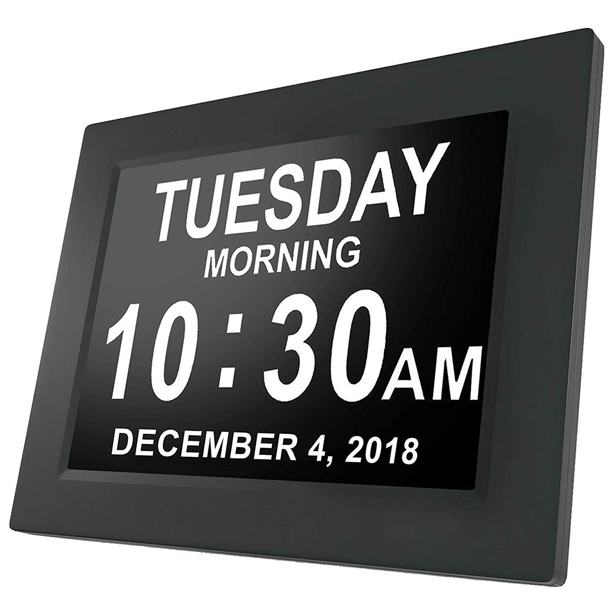 Horloge Calendrier avec Alarme Auto-Dimming - Taille 8 pouces, Grande Police