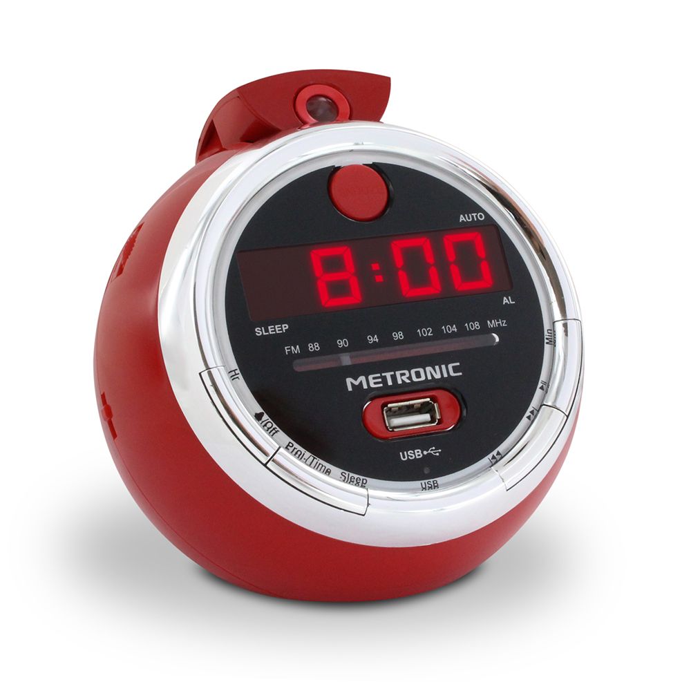 Réveil radio Metronic Cherry FM avec projection USB