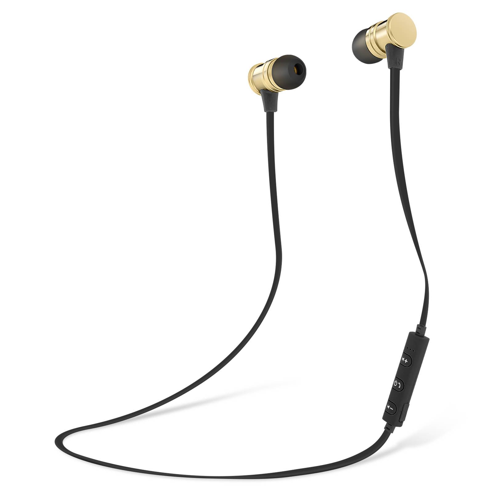 Avizar Magnetic Wireless Bluetooth Earbuds with Remote and Microphone - Rose Gold (Size: Medium, Color: Rose Gold, Capacity: 4GB)