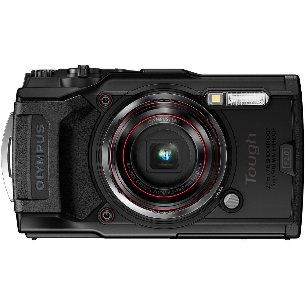 Olympus Tough TG-6 - Compact Digital Camera - 12MP - 4K/30fps - 4x Optical Zoom - Wi-Fi - Waterproof to 15m - Black