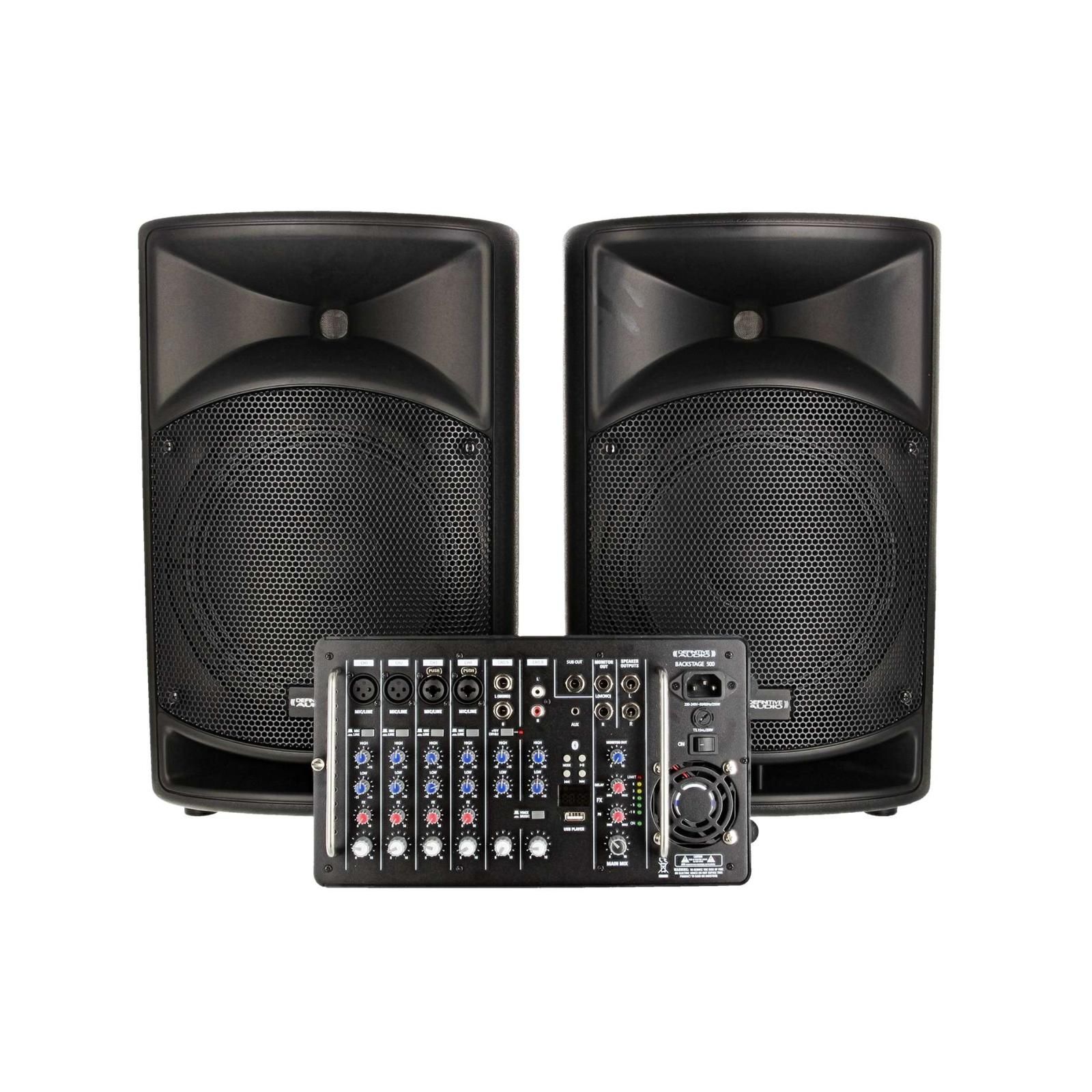 Definitive Audio Backstage 500 - Amplified System with Mixer 500W RMS
