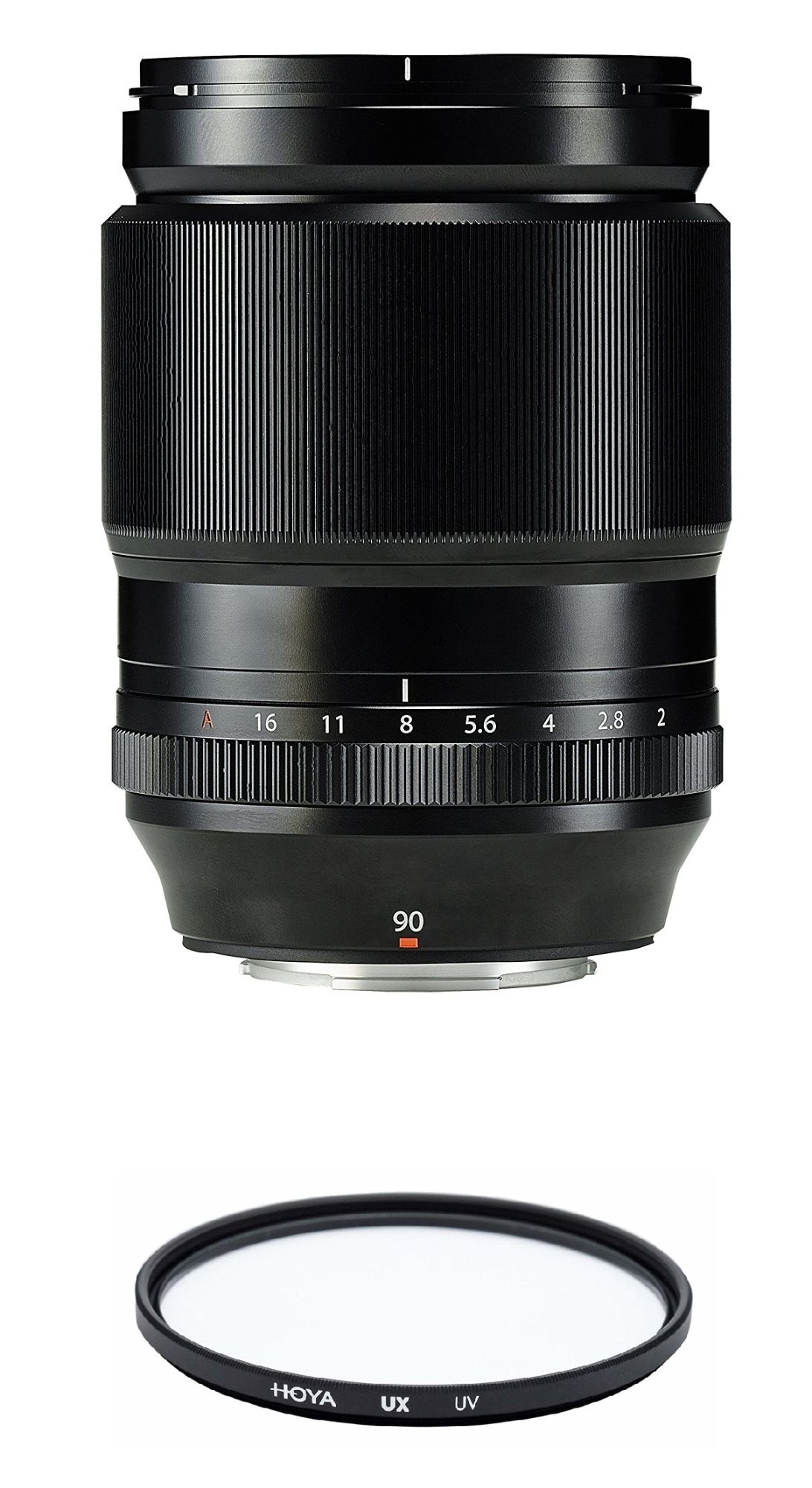 Objetivo Fujifilm XF 90 mm f/2 R LM WR Negro + Filtro UV Hoya UX 62 mm