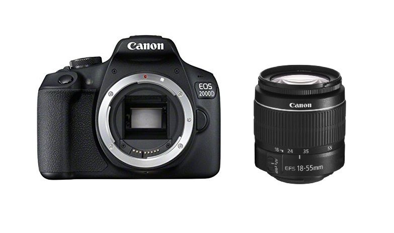 Canon EOS 2000D Reflex 24,1 MP Noir + objectif KIT EF-S 18-55mm f/3,5-5,6 III
