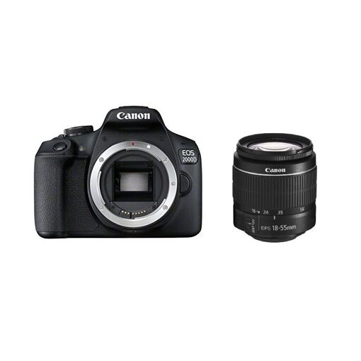 Canon EOS 2000D Reflex 24.1 MP Negro + Kit de objetivo EF-S 18-55mm f/3.5-5.6 III