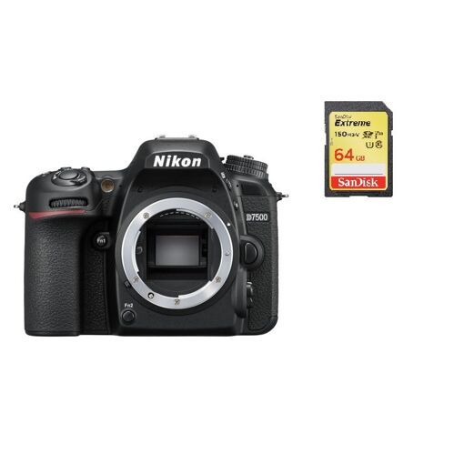 Cámara réflex digital Nikon D7500 20,9 MP cuerpo solo + tarjeta SD de 64 GB