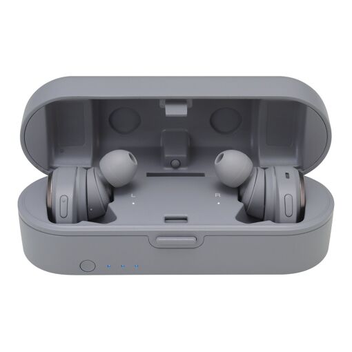 Audio-Technica ATH CKR7TW Wireless Earbuds with Microphone - Gray