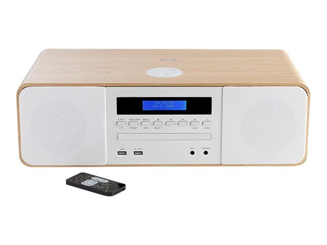 Bigben Thomson MIC201IBT - Micro System - 50 Watt (Total) - White, Wood