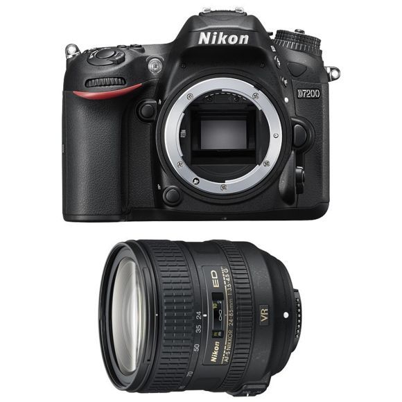Appareil photo Nikon D7200 24,2 mégapixels avec objectif AF-S 24-85 mm f/3,5-4,5G ED VR