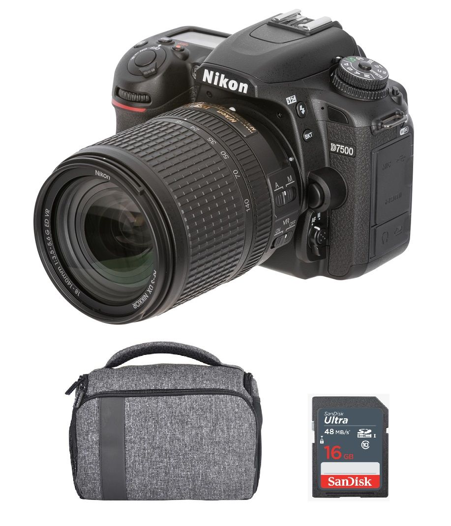Nikon D7500 20.9MP DSLR Camera with AF-S 18-140mm F3.5-5.6G ED VR DX Lens Kit