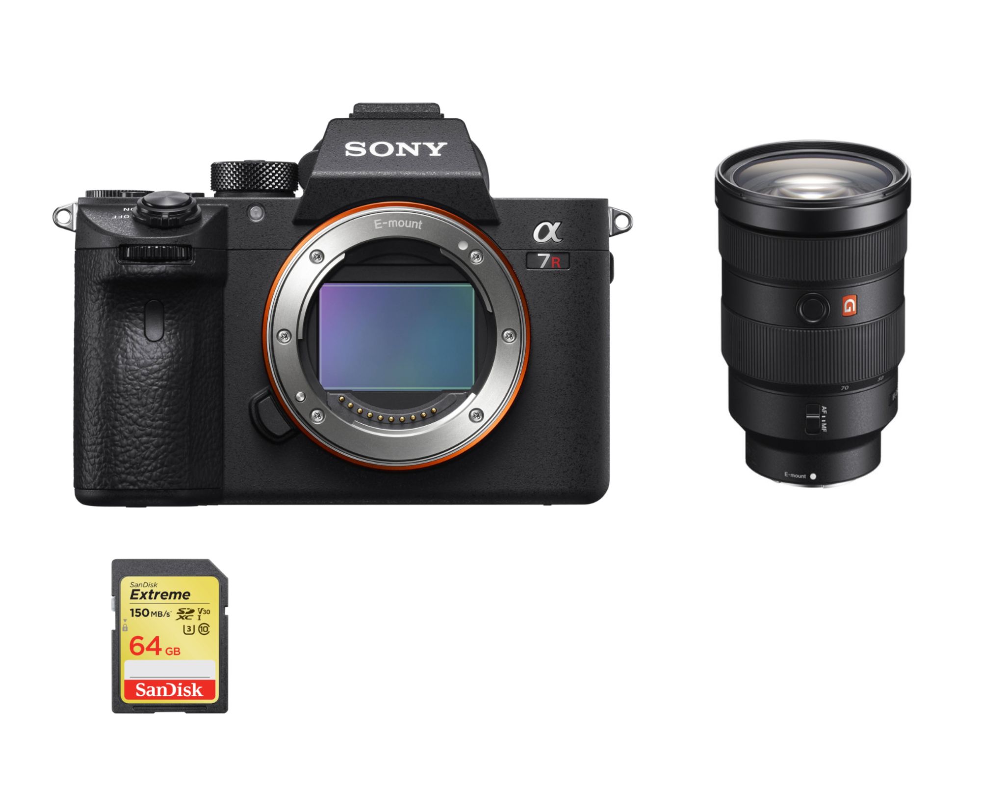Sony Alpha 7R III 42.4MP Hybrid Camera + SEL 24-70mm F2.8 GM Lens + 64GB SD Card
