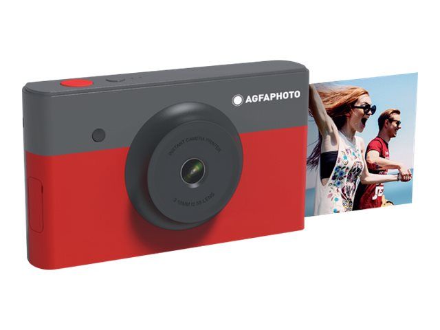 AgfaPhoto Realipix Mini S Digital Camera - Instant Print Photo Printer - 10.0 MP - Bluetooth - Red