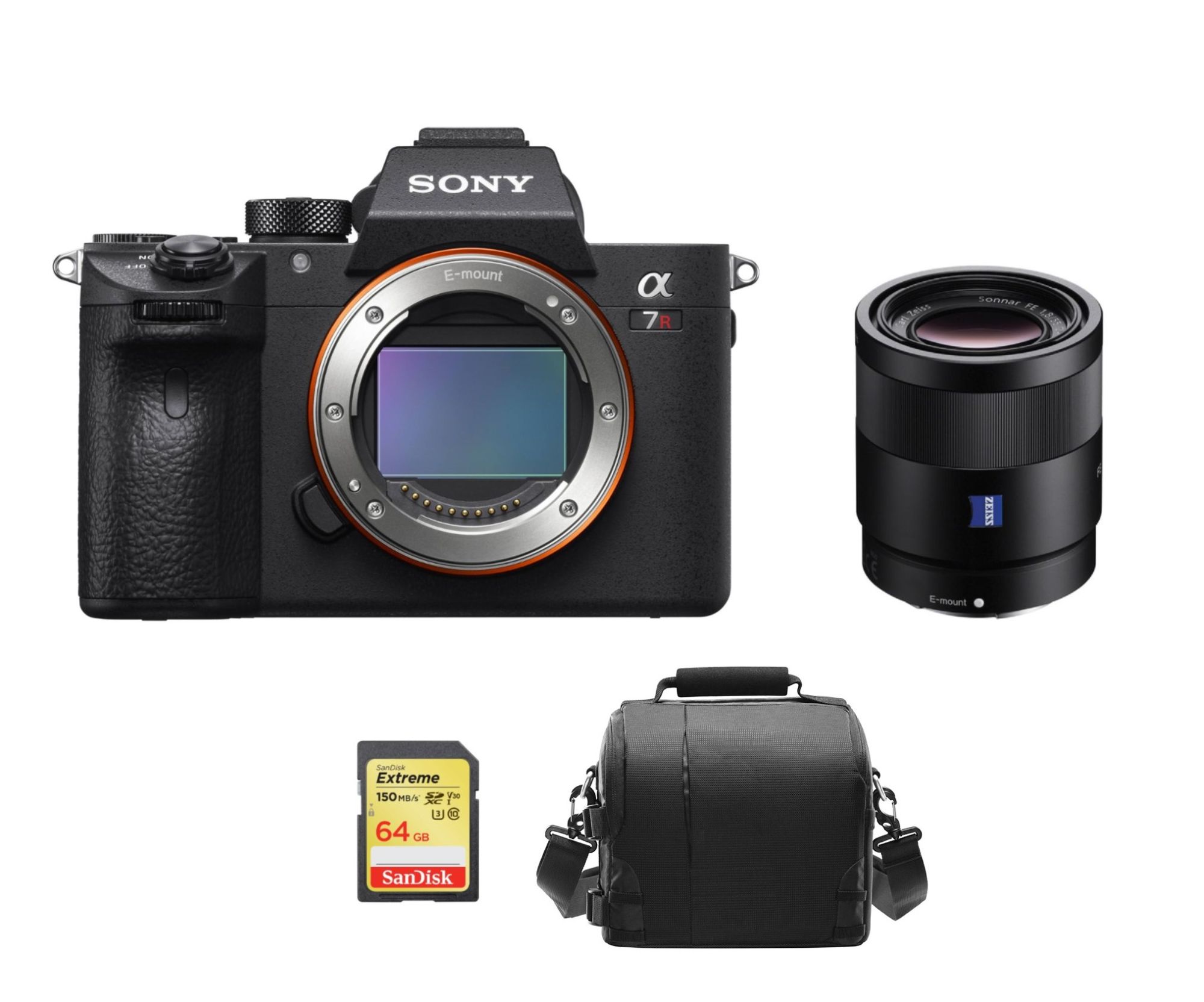 Sony Alpha 7R III 42.4MP Camera Kit with SEL 55mm F1.8 Lens, 64GB SD Card and Bag