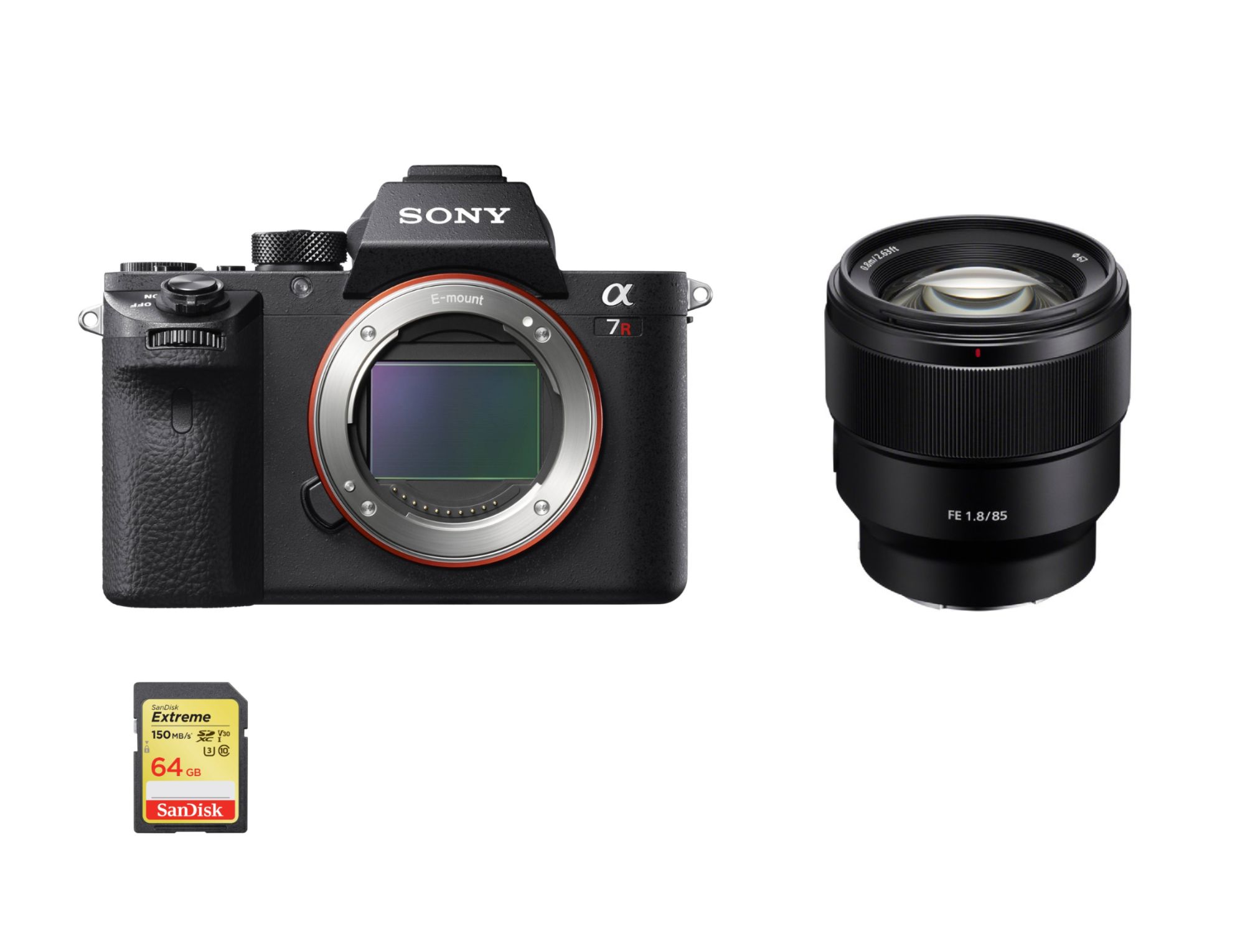 Sony Alpha 7R II 42.4MP Camera with SEL 85mm F1.8 Lens and 64GB SD Card