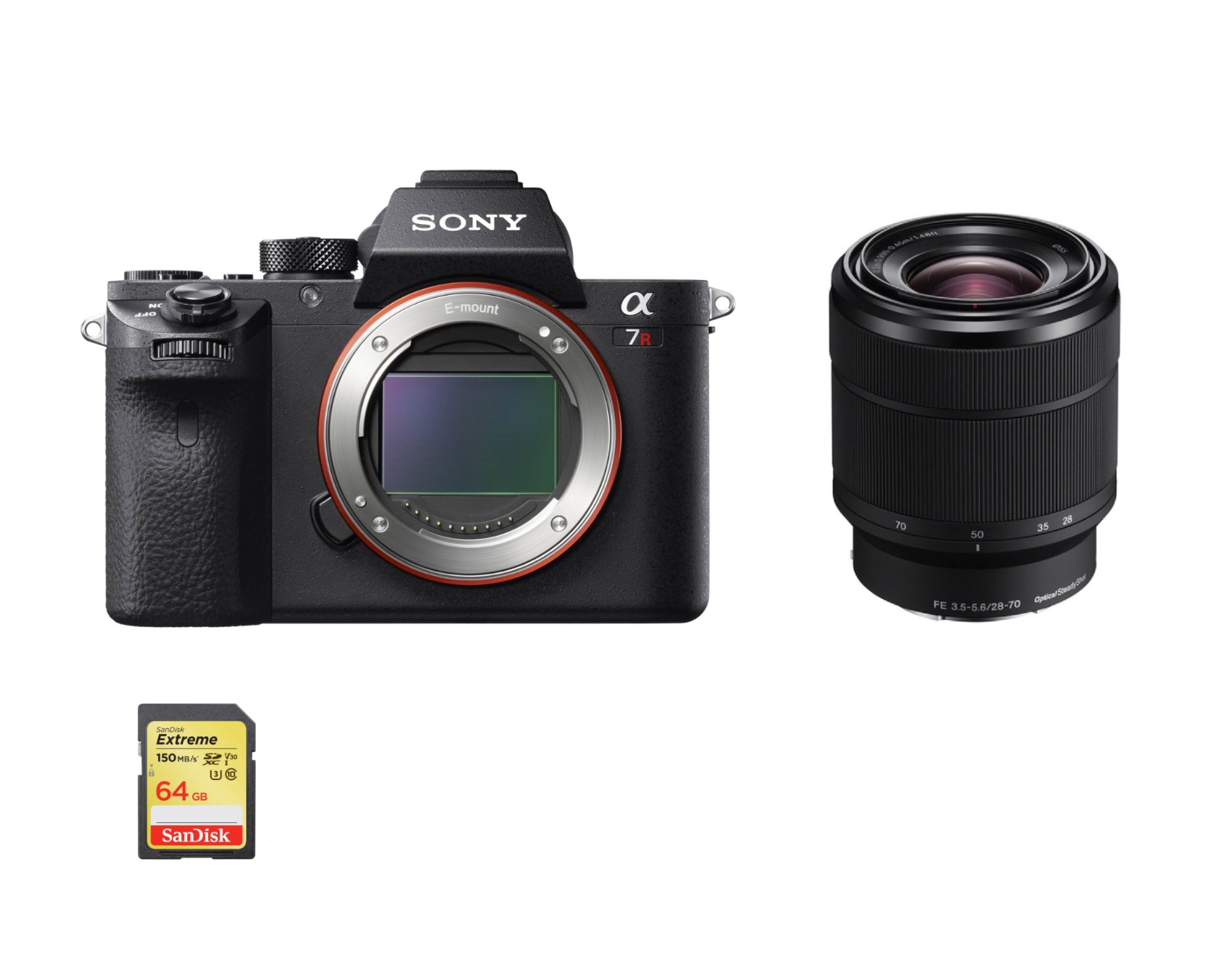 Sony Alpha 7R II Hybrid Camera 42.4MP + SEL 28-70mm F3.5-5.6 OSS Lens + 64GB SD Card