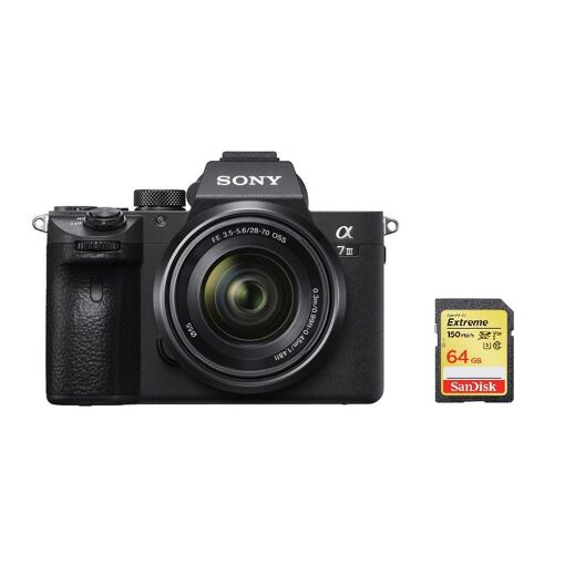 Sony Alpha 7 III (A7III) 24.2MP + SEL 28-70mm F3.5-5.6 OSS Lens + 64GB SD Card