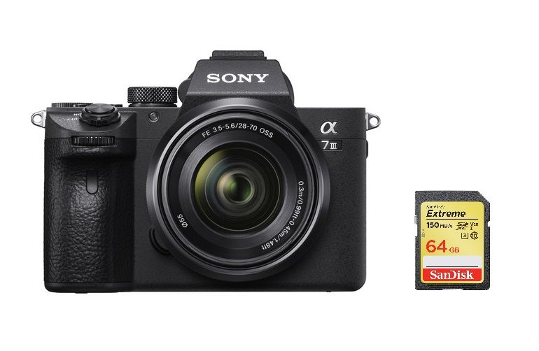 Sony Alfa 7 III (A7 III) 24,2 MP + Objetivo SEL 28-70 mm f/3,5-5,6 OSS + Tarjeta SD de 64 GB