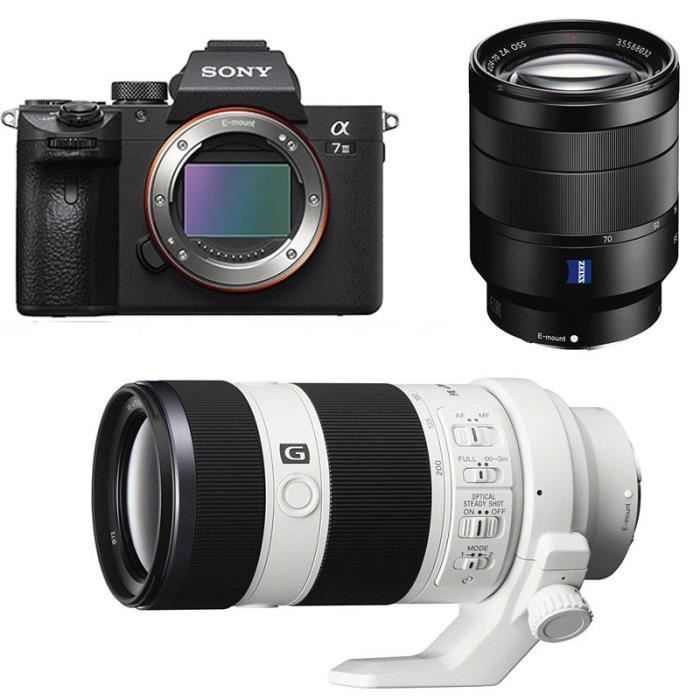 Sony Alpha 7 III Hybrid Camera 24.2MP + SEL 24-70mm F4 ZA OSS Lens + SEL 70-200mm F4 G OSS Lens