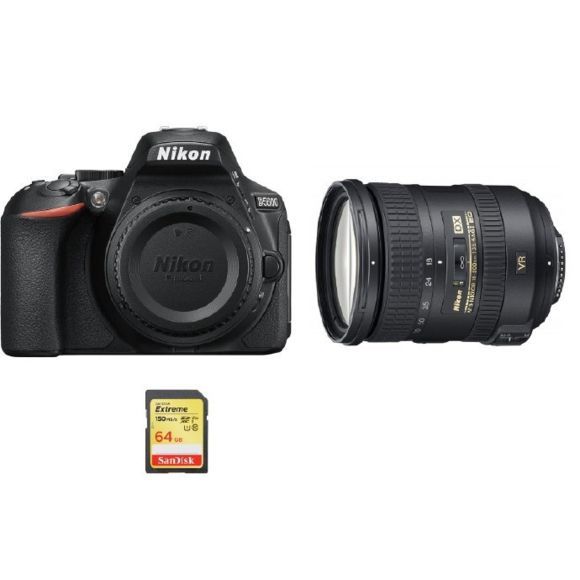 Nikon D5600 24.2MP DSLR Camera with AF-S 18-200mm F3.5-5.6G ED VR II DX Lens and 64GB SD Card