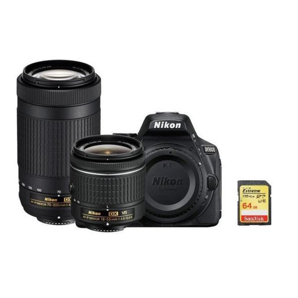 Nikon D5600 24.2MP Digital SLR Camera with TWIN KIT Lenses and Accessories