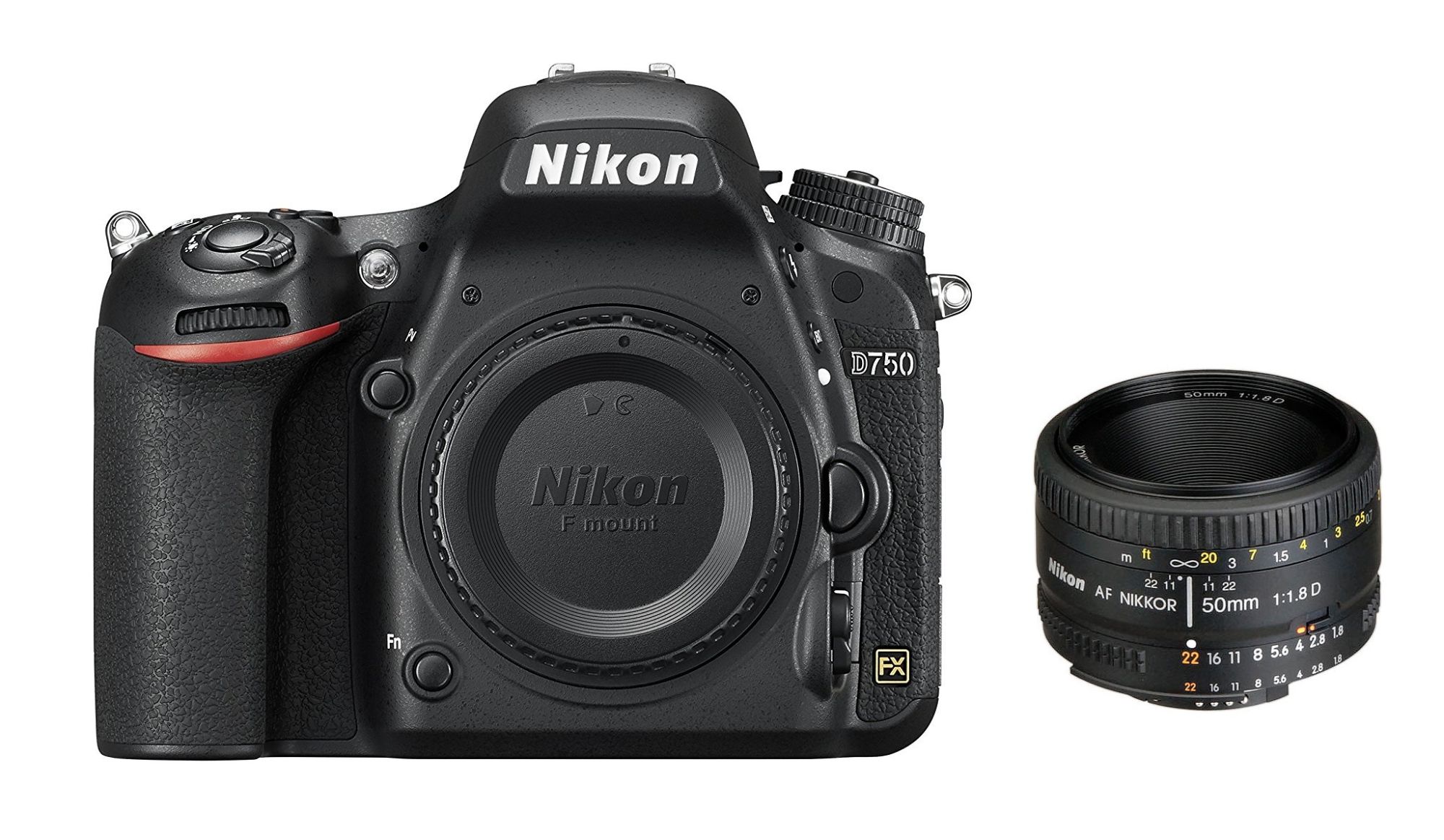 Appareil photo Nikon D750 24,3 mégapixels + Objectif AF 50 mm f/1,8D