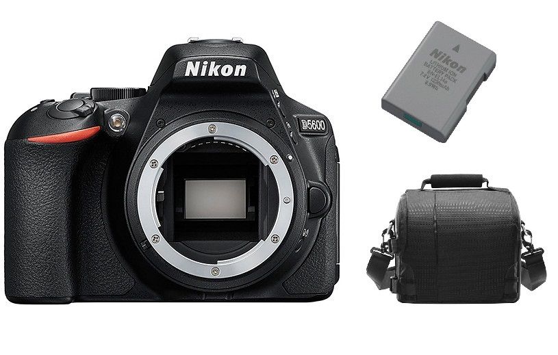 Nikon D5600 24.2MP DSLR Camera Body + Bag + EN-EL14A Battery