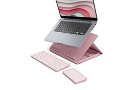 Logitech Casa Pop-Up Desk Keyboard, Rose - Wireless Keyboard with Touchpad
