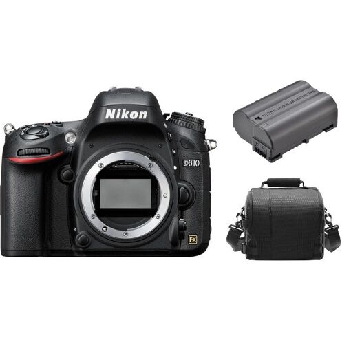 Appareil photo numérique Nikon D610 24,3 MP Boîtier nu + Sac + Batterie EN-EL15B