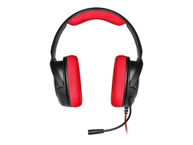 Corsair Gaming HS35 Headset - Circumaural Wired Gaming Headset - 3.5mm Jack - Red