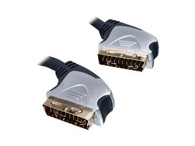 Nedis SCART Cable - 20m, Double Shielded, Black, Inclined Connector