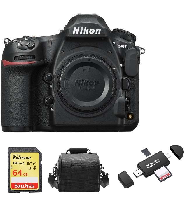 Appareil photo reflex Nikon D850 45,7 mégapixels + Carte SD 64 Go + Sac + Lecteur de carte mémoire