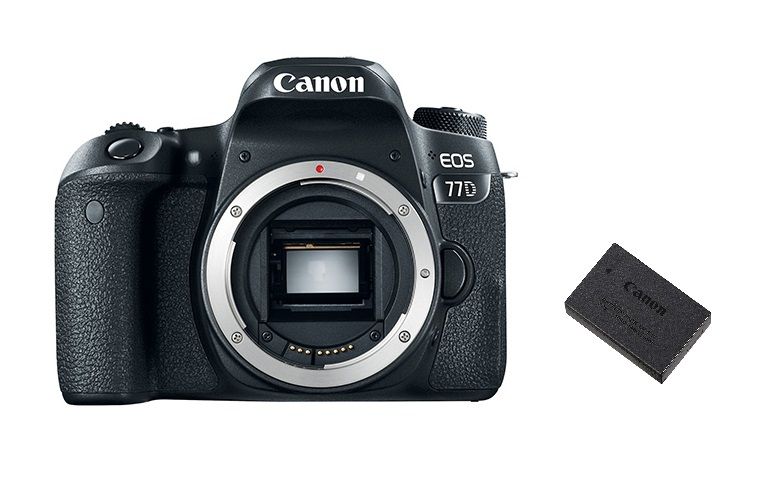 Canon EOS 77D 24.2MP Reflex Camera Body + Battery LP-E17