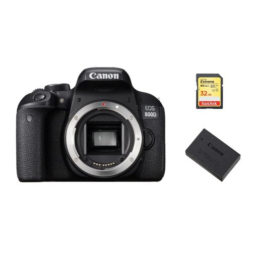 Appareil photo reflex numérique Canon EOS 800D 24,2 mégapixels + Carte SD 32 Go + Batterie LP-E17