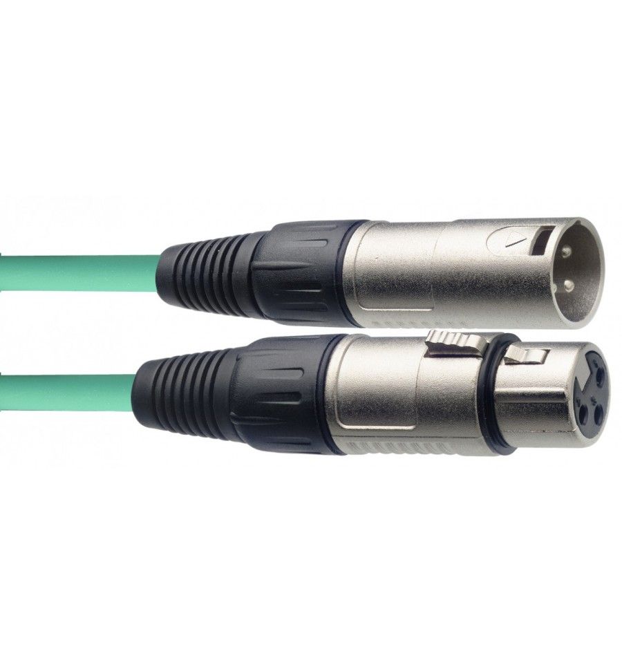 Stagg XLR/XLR Microphone Cable, 3m, Green