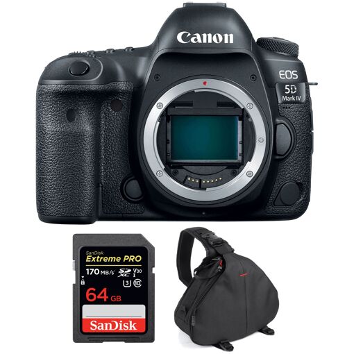 Canon EOS 5D Mark IV Body + SanDisk 64GB Extreme PRO UHS-I SDXC 170MB/s + 2 Year Warranty Bag